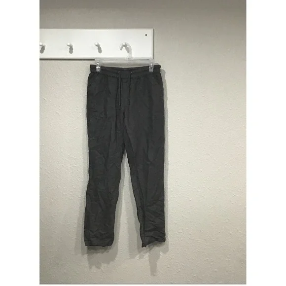 Quince Cotton Linen Twill Straight Leg Pant Charcoal Women's S Ankle Relaxed Fit - Picture 3 of 8